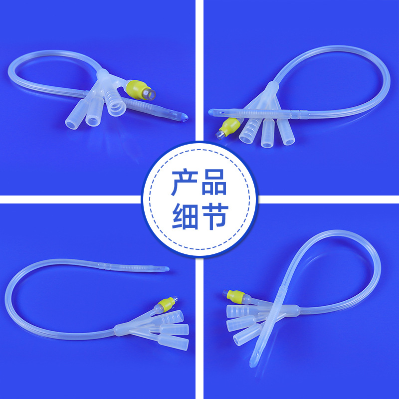 High Temperature Resistant Silicone Rubber Urinary Catheter Three-Lumen Urinary Catheter 16Fr Disposable Sterilization Packaging Ten Thousand Grade Workshop Medical