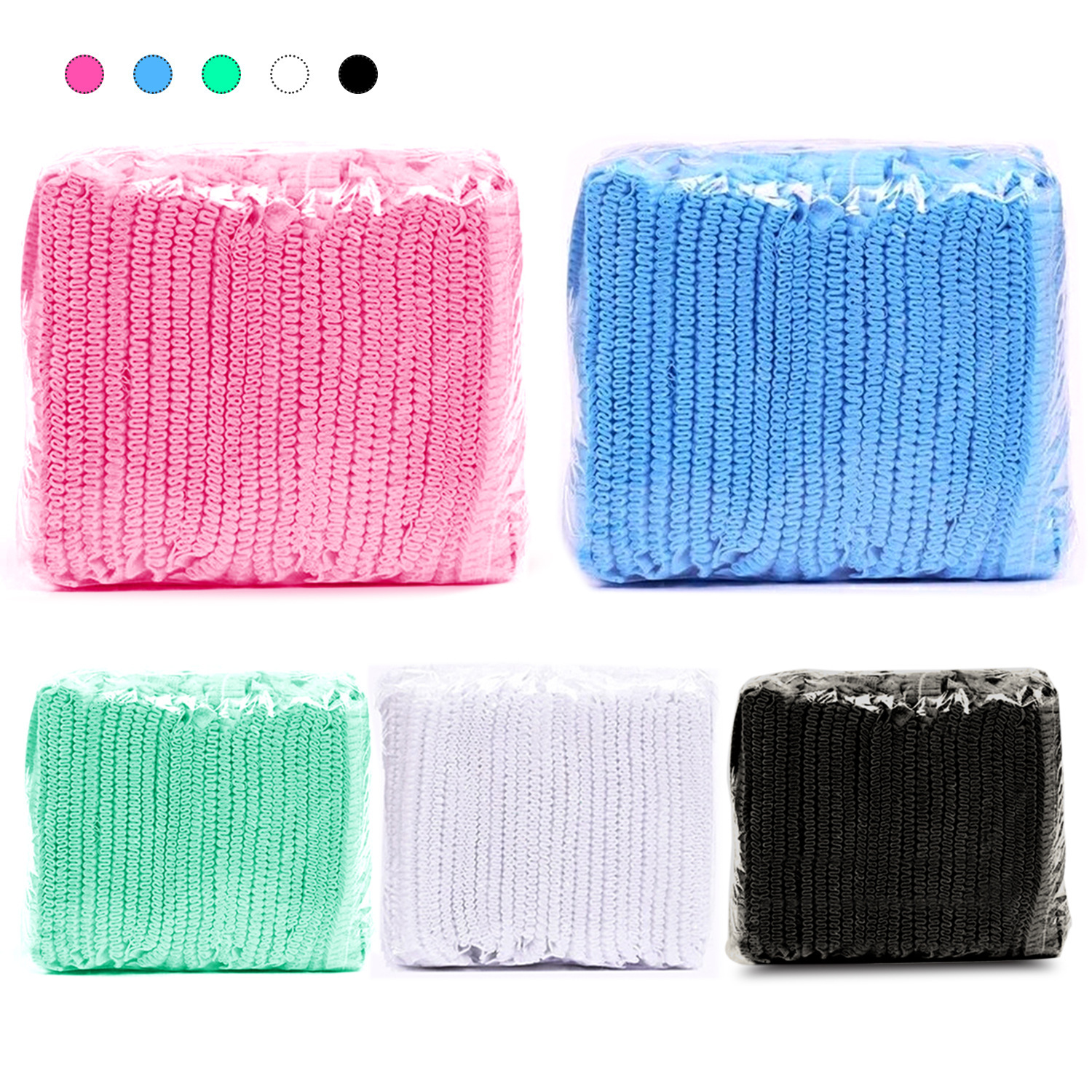 Disposable hat kitchen chef dust cap breathable head cover non-woven mesh cap food strip cap 100 bags