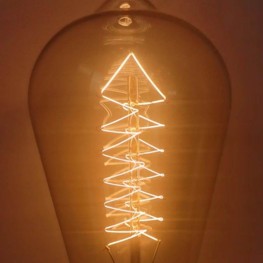 St64 Screw Tungsten Filament Lamp E27 Edison Decorative Light Bulb Creative 220V Ce Certified Retro Lighting