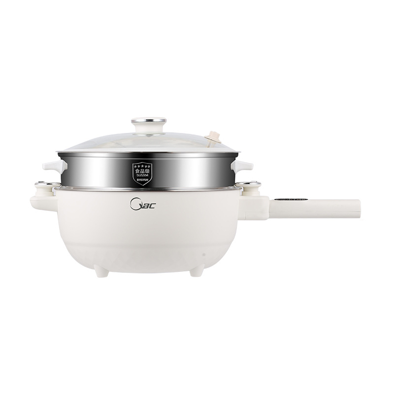 Micro-Pressure Multifunctional Electric Wok Integrated Non-Stick Pan for Household Cooking Stainless Steel Uncoated Household Dormitory Electric Steamer