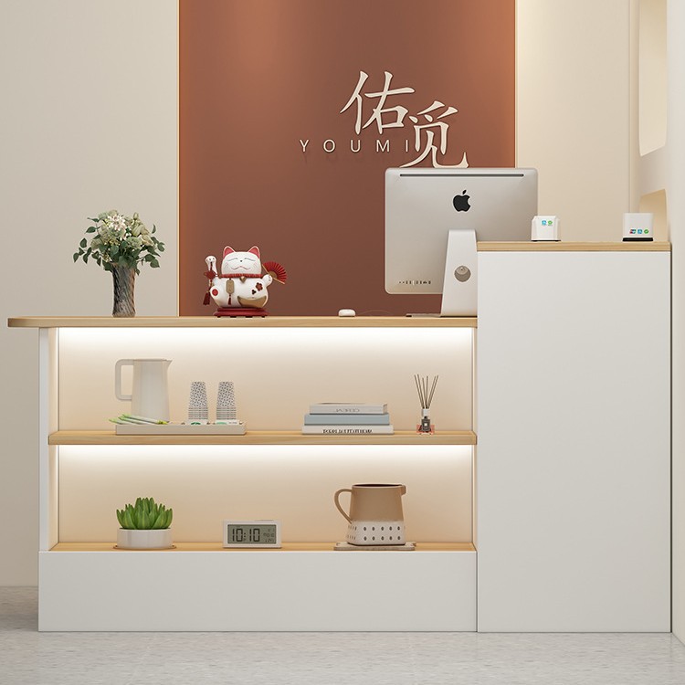 New Clothing Store Counter Wabi-Sabi Style Bar Counter Cashier Counter B&B Restaurant Bar Table Light Luxury Front Desk Reception Table