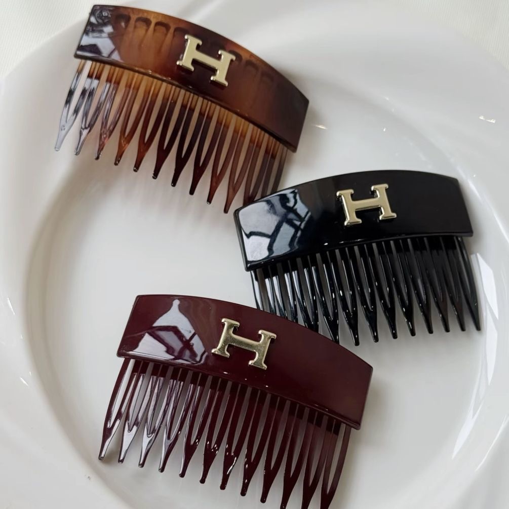Korean Fashion Letter H Inverted Comb 2025 New Style Forehead Bangs and Back of Head Broken Hair Finishing Hair Comb Hair Accessories New