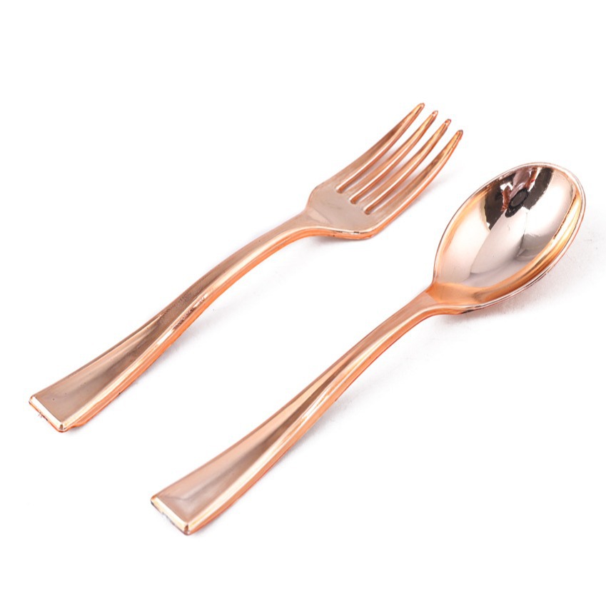 Disposable ps Plastic Cake Plating Fork Spoon Mini Dessert Fork Spoon Pudding Spoon Mooncake Fork Silver