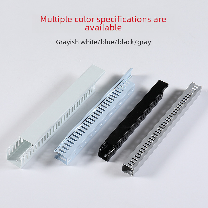 pvc black trunking flame retardant U-shaped industrial plastic Open-mounted trunking distribution gas box control cabinet trunking