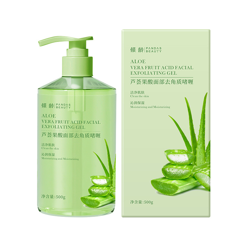 Qingling 500g Aloe Vera Exfoliating Facial Cleansing Pore Facial Gel for Men and Women, Whole Body Rub Mud Treasure to Remove Dead Skin