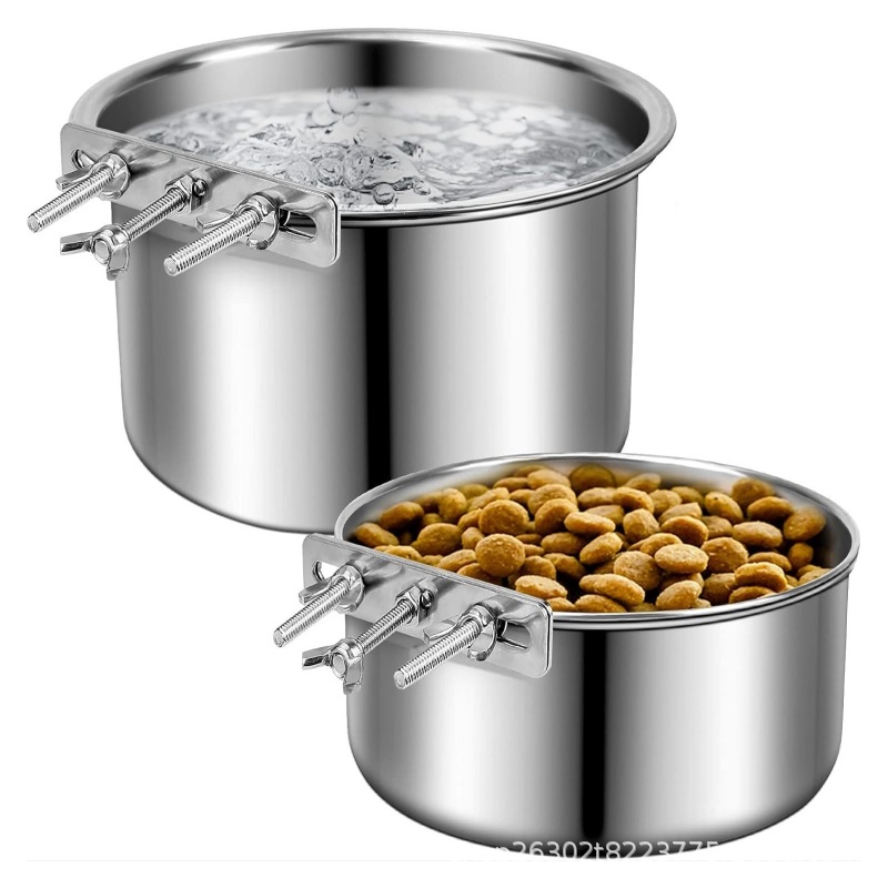 Stainless Steel Feeder and Water Dispenser for Dogs and Cats, Increased Capacity, Anti-Knock over Dog Bowl, Heightened and Thickened Version