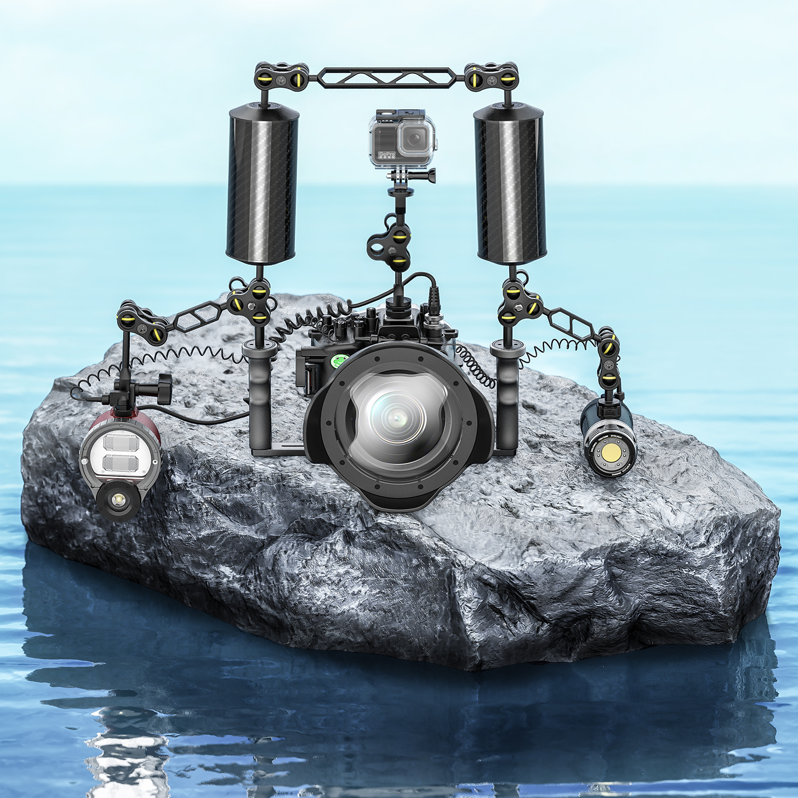 Sea Frog optical fiber cable L-type 150cm professional underwater photography diving camera waterproof shell flash cable plug wire