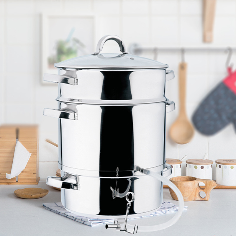 Stainless Steel Juice Pot 5L 8L 10L Fruit Steamer Juice Steamer Steam Juicer Jiangmen Export