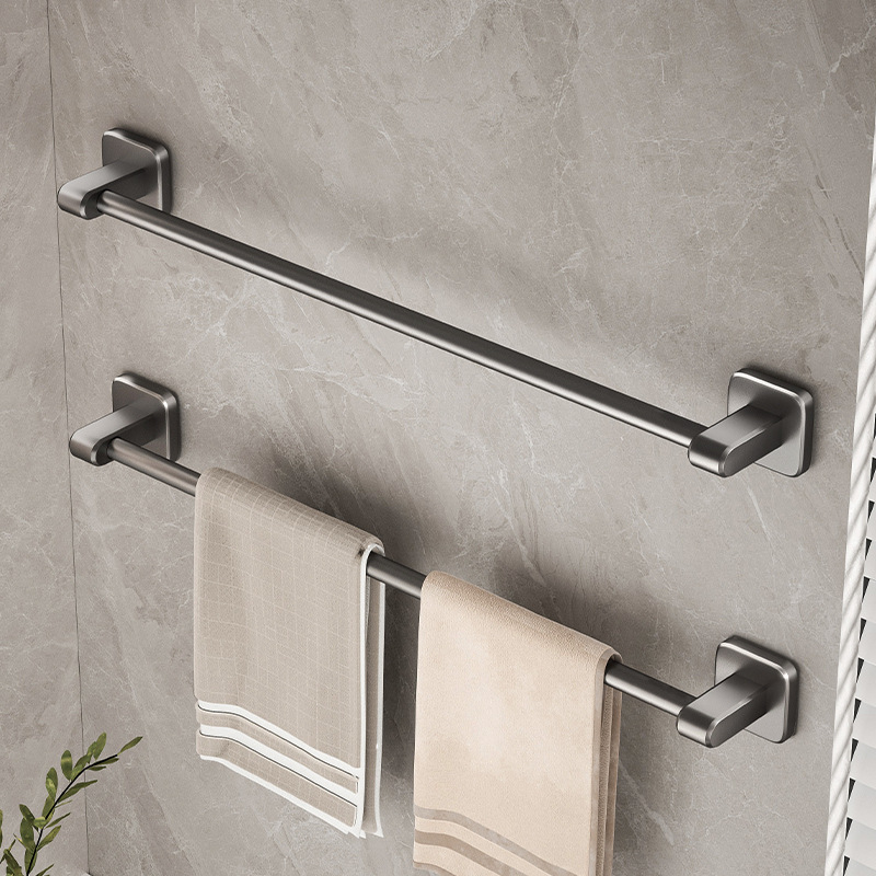 Punch-free Bathroom Towel Rack Bathroom Wall-mounted Bath Towel Storage Rack Toilet Traceless Sticker Cross-border Special Towel Bar
