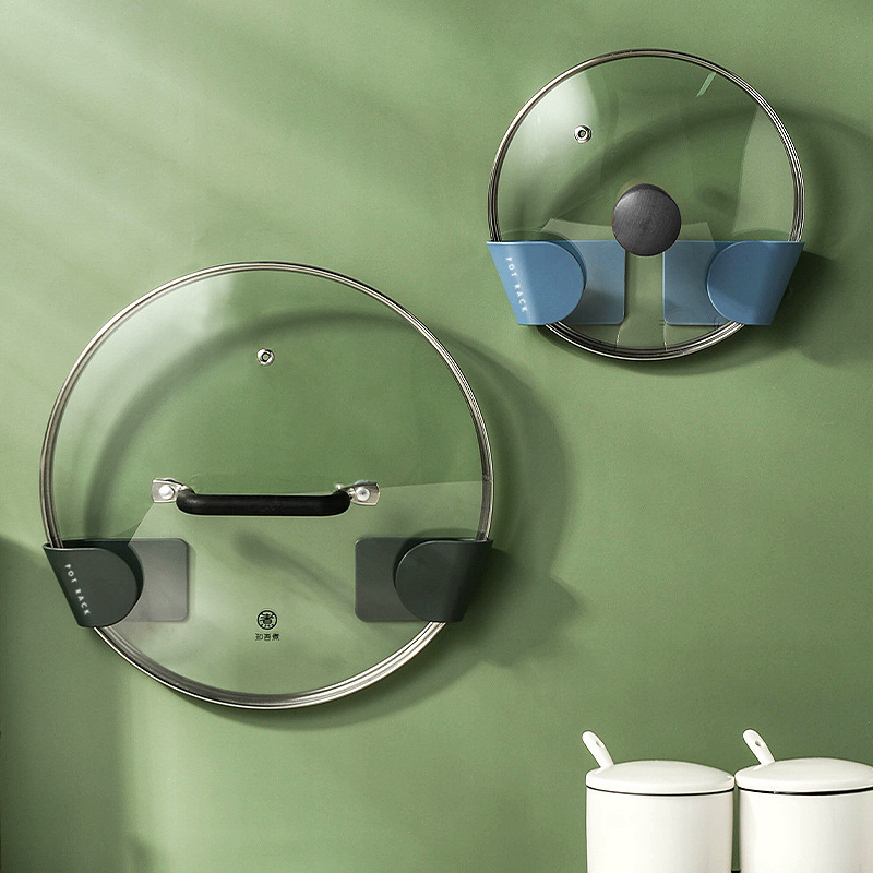 Kitchen Punch-free Pot Lid Shelf Wall-mounted Multifunctional Storage Rack Chopping Board Chopping Board Shelf Size Universal