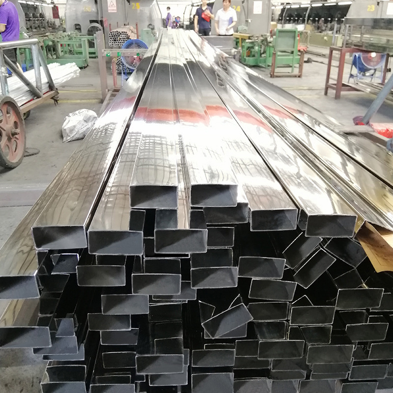 316L Brushed Stainless Steel Rectangular Tube 201 Decorative Tube National Standard Industrial 304 Flat Tube In-Stock Bending