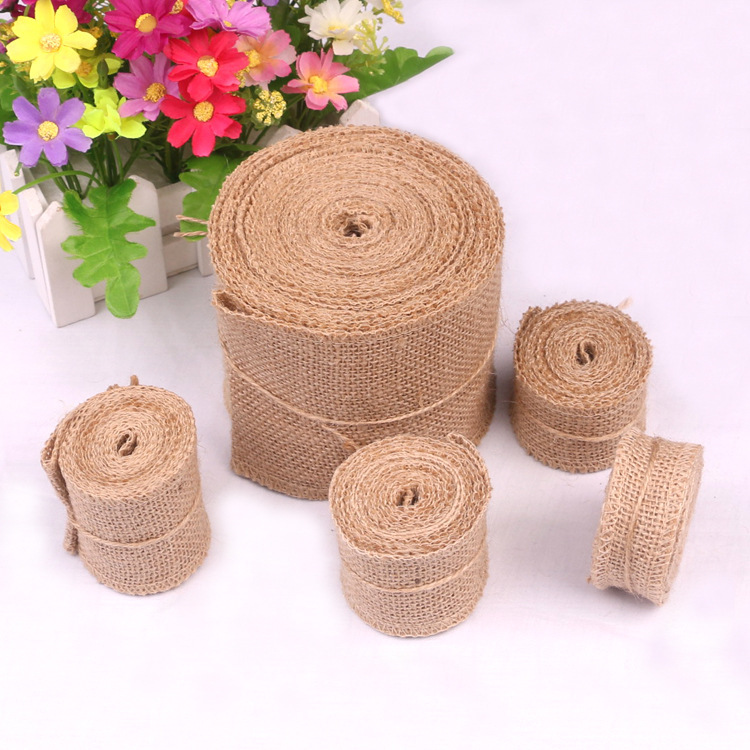 Woven Jute Webbing Linen Roll Gift Jewelry Overlay Linen Roll Handmade DIY Linen Strips Wholesale