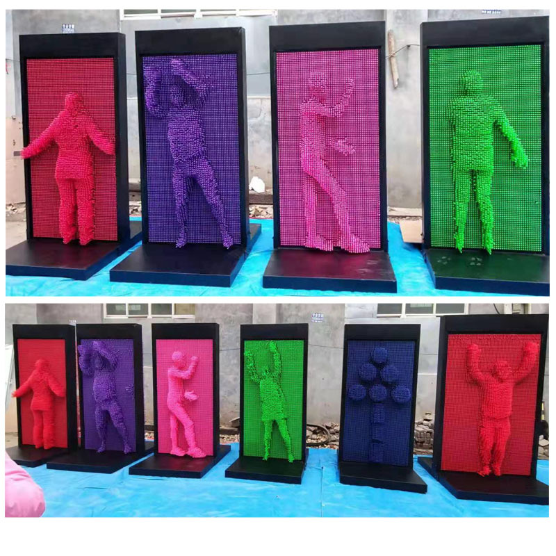 Scenic spot Internet celebrity punch-in warm-up amusement equipment large three-dimensional needle carving human body Wall human-shaped needle screen 3D variety needle painting