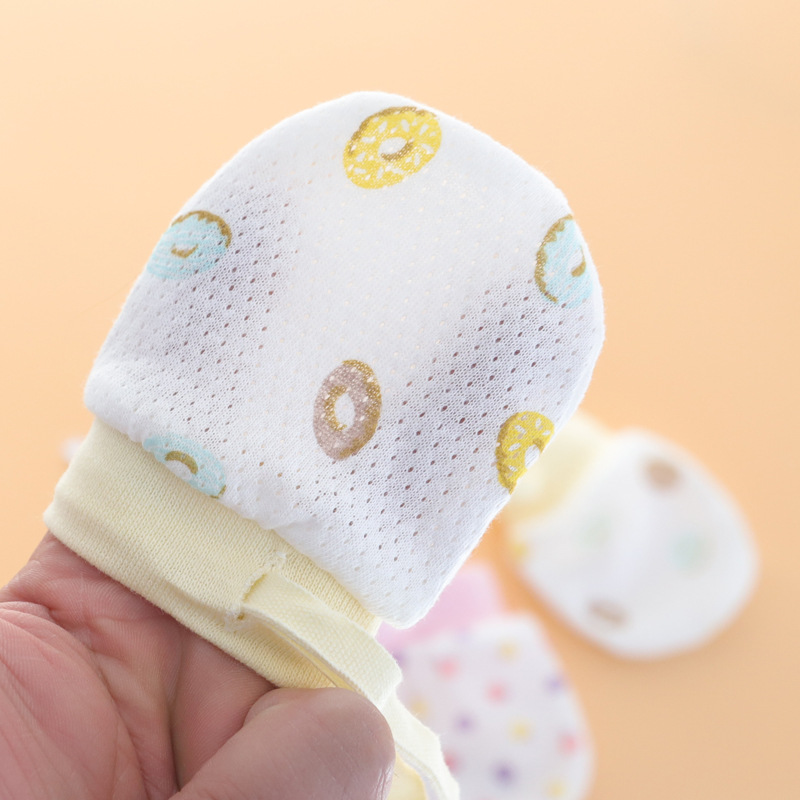 Baby Anti-scratch Gloves Baby Adjustable Summer New Transparent Jacquard Thin Gloves Newborn Gloves