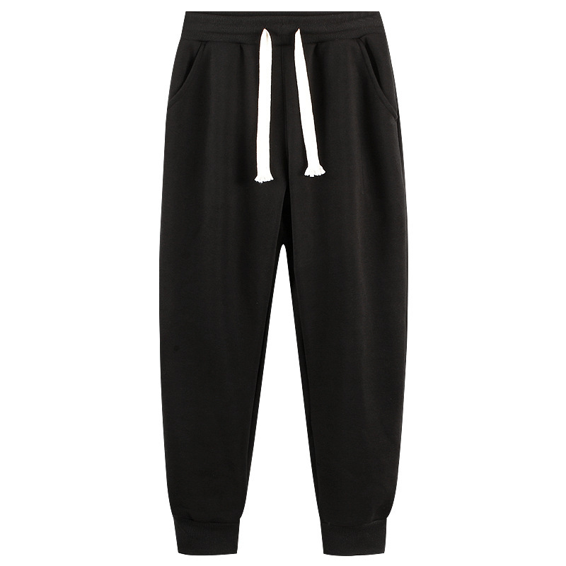 Wholesale 420g Fleece-Lined Thickened Sweatpants for Men, Autumn and Winter Style, Jogger Casual Sports Pants, Warm Loose Long Pants Made of Cotton