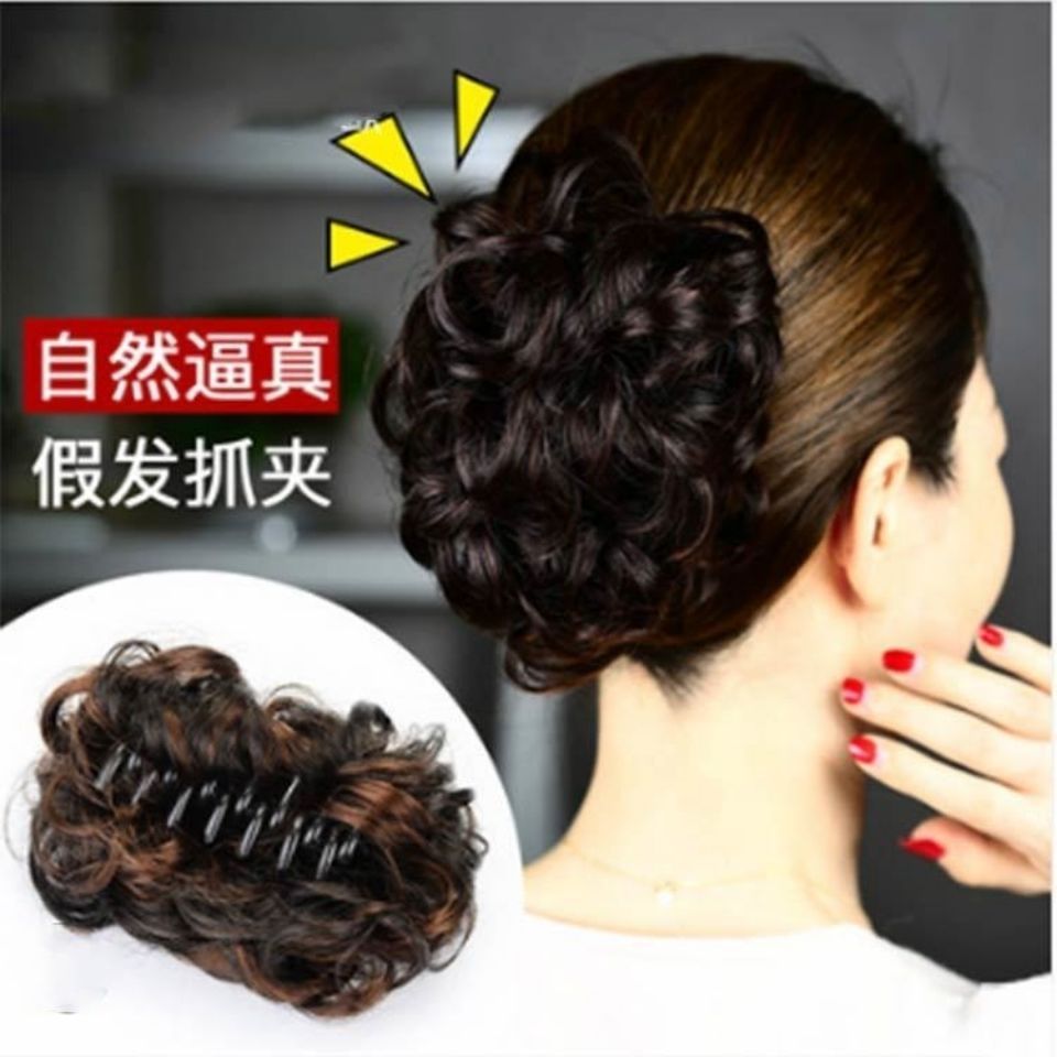 Big hair clip wig bag ball head hair ring hair clip flower bud lazy half ball simulation hair fluffy natural hair curler