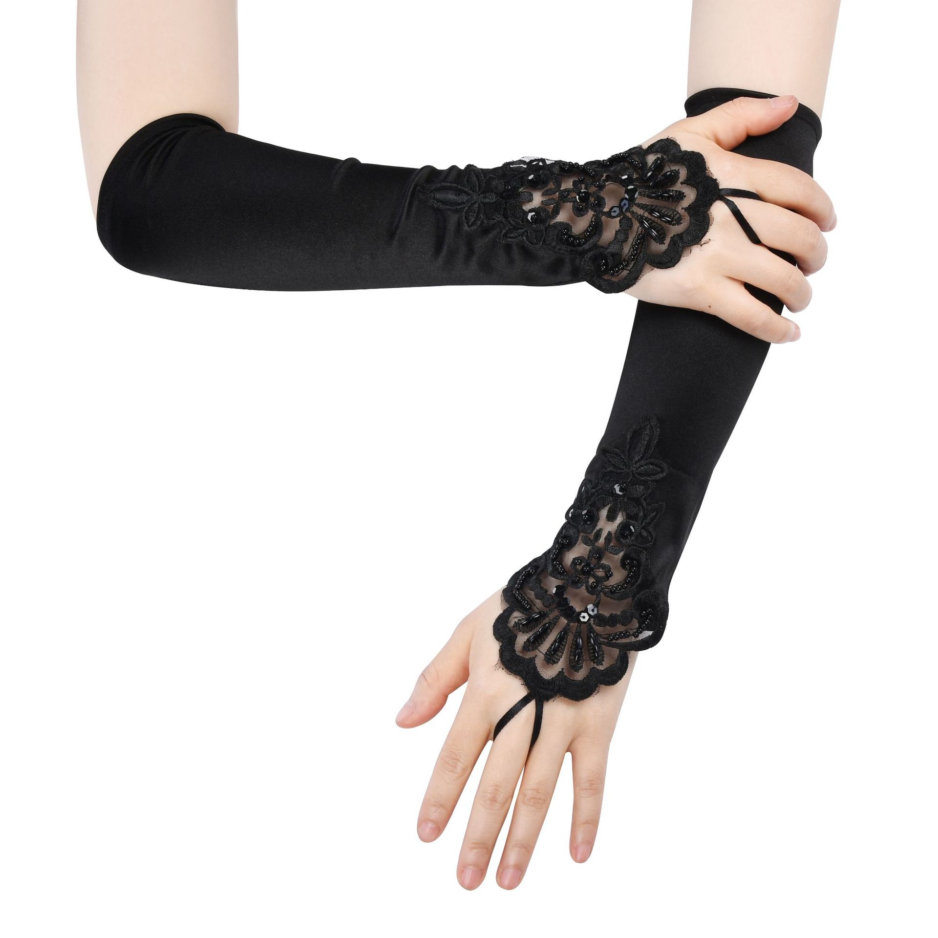 Перчатки для маскарада 1920 года, черные, красные и белые, для свадебных платьев