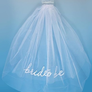 European and American bachelor party bridal veil bride to be party bronzing word comb veil rose gold veil