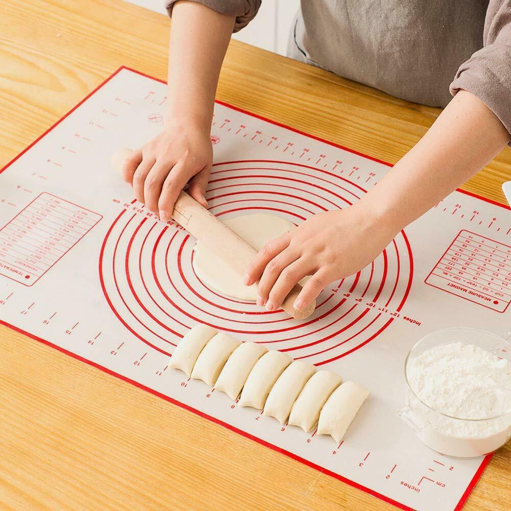 Kneading Mat Chopping Board Rolling Mat Silicone Tape Scale and Mat Thickened Teflon Stick Mat Household Kneading Mat