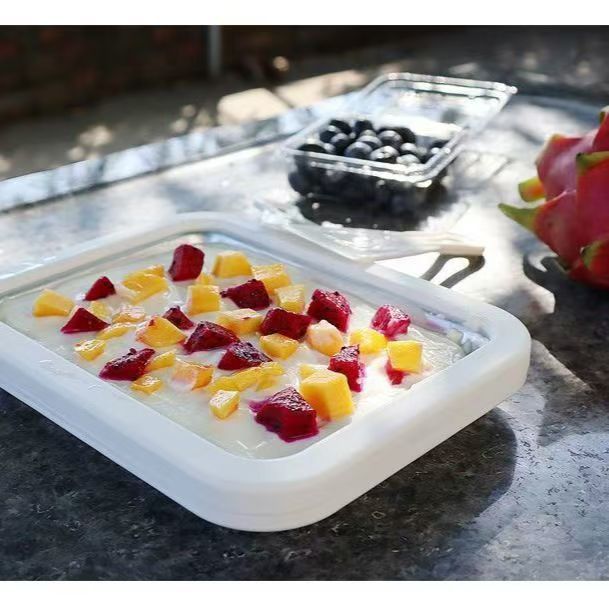 [Three-Piece Set] Household Fried Yogurt Machine, Small Ice Cream Machine, Homemade DIY Fried Ice Tray, Fried Ice Machine, Unplugged