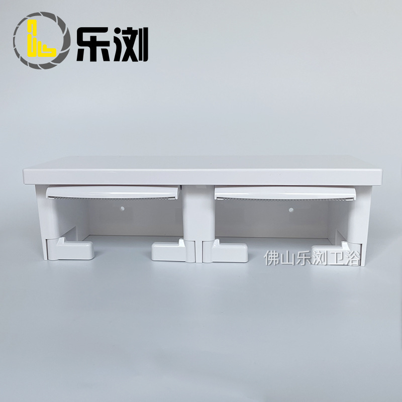 Japanese-Style Wall-Mounted Waterproof Paper Towel Holder Cross-Border Hotel Project Bathroom Toilet Double Roll Paper Storage Rack Box