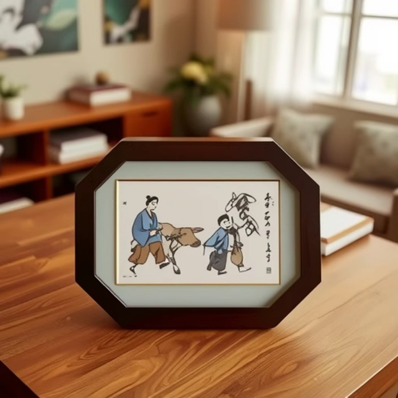 Новая китайская стильная прямоугольная титанова картина для декора входной зоны, гостиной, настенного искусства в коридоре