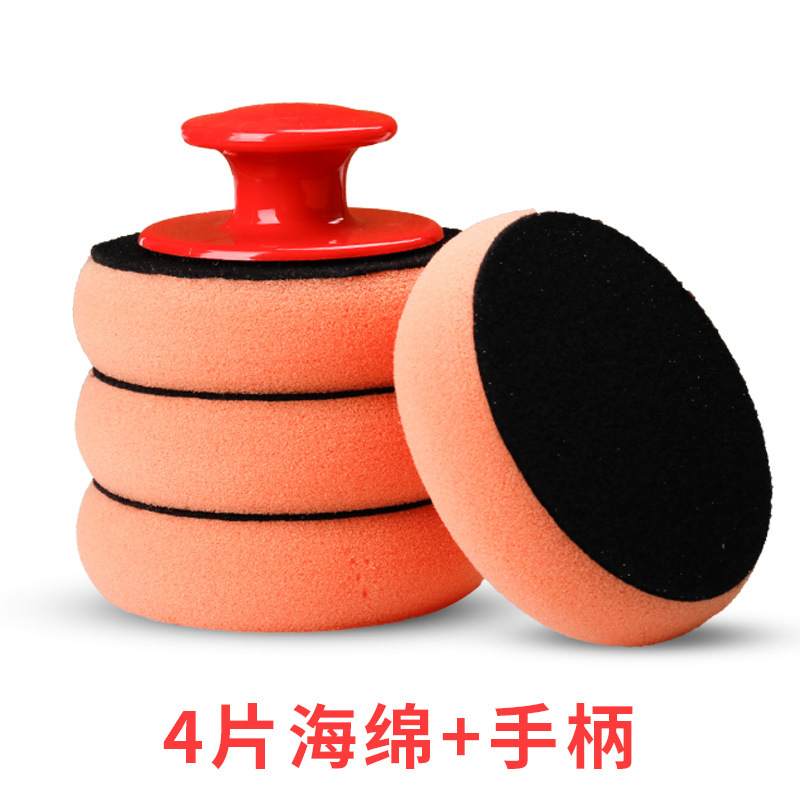Car Waxing Machine with Handle, Sponge, Cotton Artifact, Car Manual Car Waxing Sponge Tool, Manual Polishing
