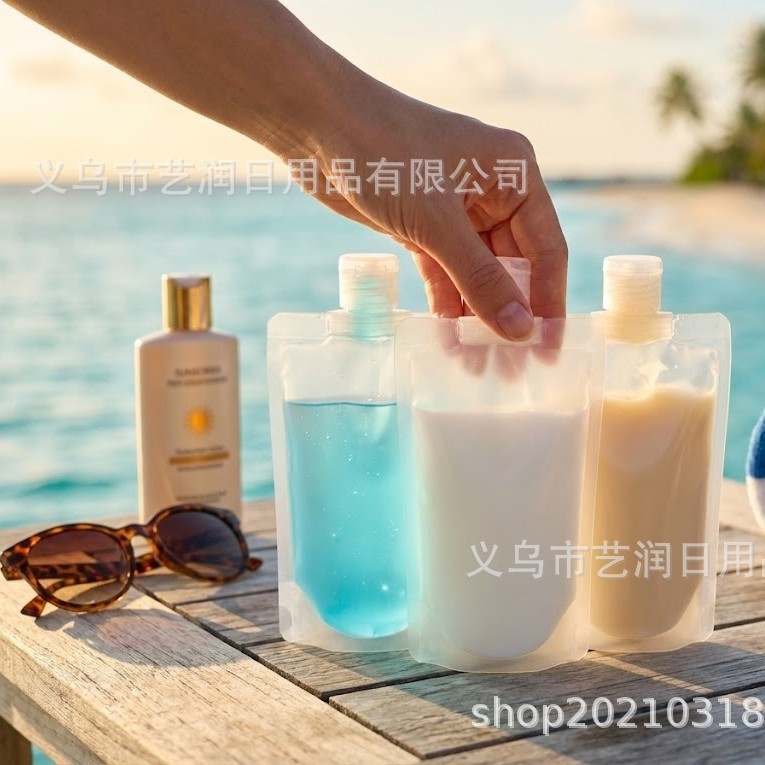 Travel Refill Bag, Cosmetics Lotion, Shower Gel, Shampoo Refill Bottle, Portable Disposable Transparent Refill Bag