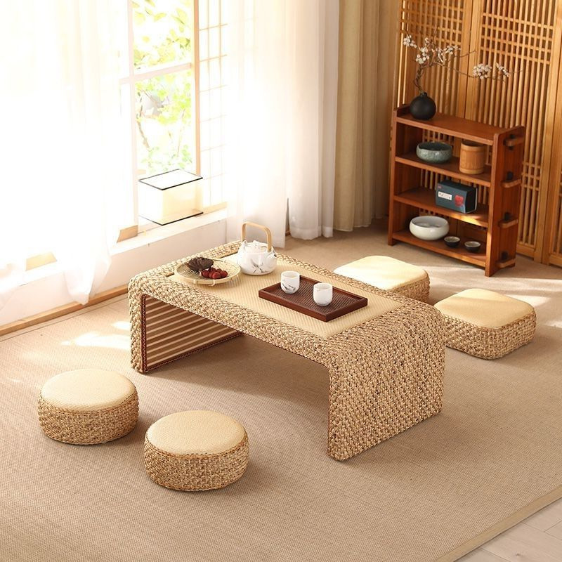 Rattan Tatami Coffee Table Platform Japanese Zen Tea Table Set Bay Window Balcony Low Table Kang Table Tatami Table