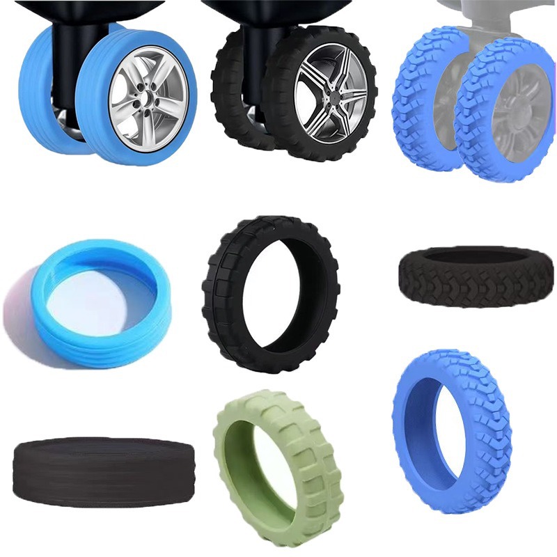 Luggage Wheel Protective Cover Travel Suitcase Roller Pull Rod Silent Cover Replacement Silicone Universal Wheel Cover