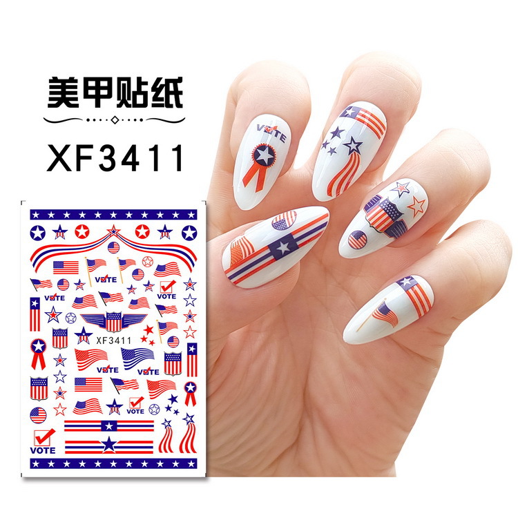 Independence Day Series Cross-border Supply Manicure Stickers Nail Stickers 8 Set Manicure Accessories
