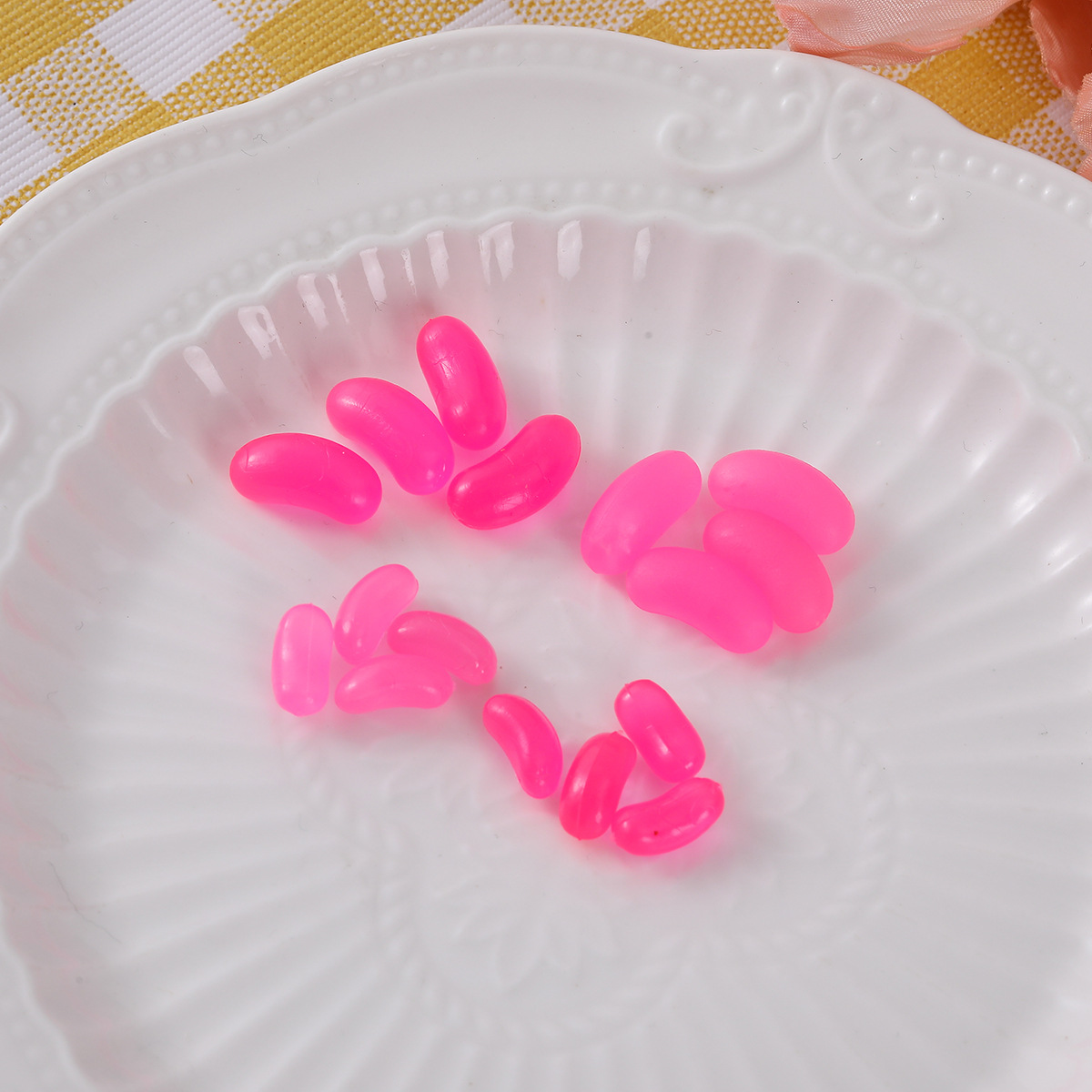 Large Jelly Accessories Jelly Color Jelly Bean PVC Fruit Rainbow Sugar Resin Jelly Bean Silicone Pinch