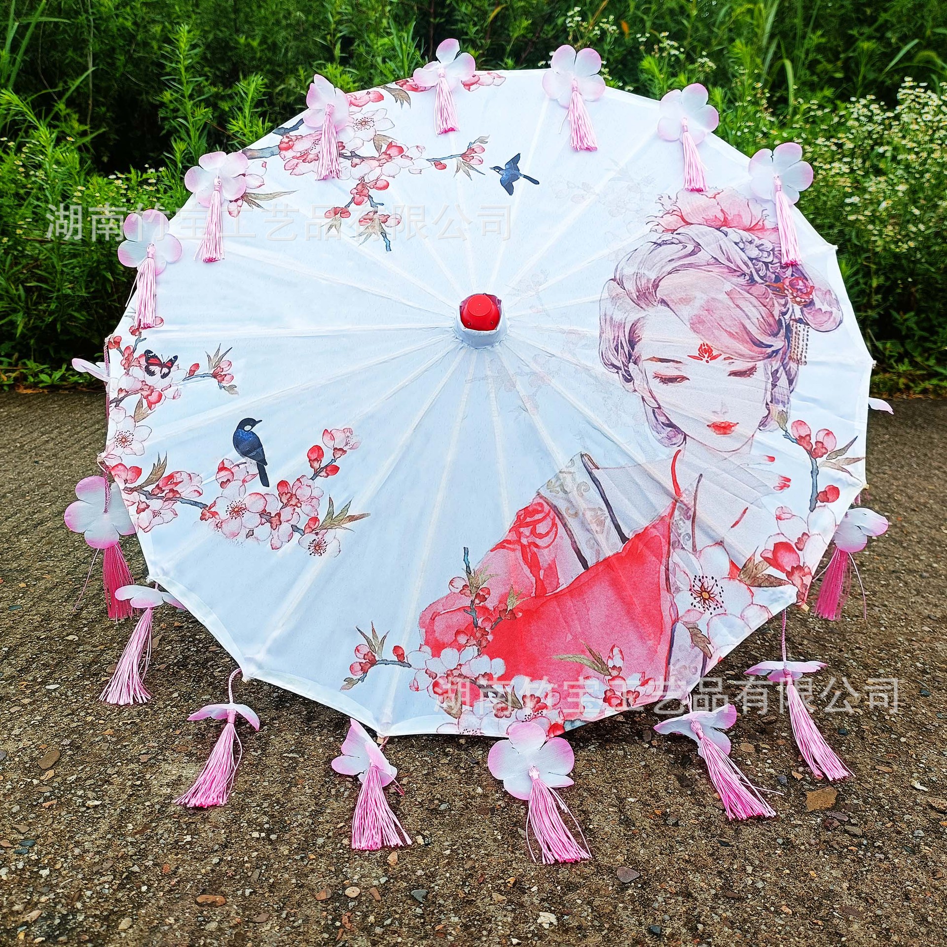 1-60 Small Size Toddler Kidsren's Cute Antique Petal Printed Silk Umbrella Diameter 56cm Street Stall Craft Umbrella
