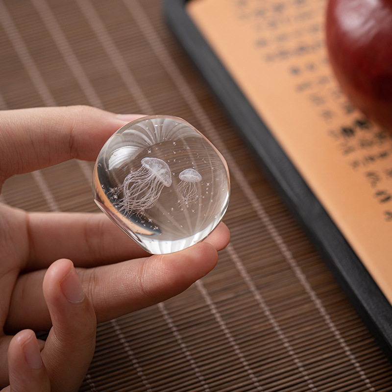 Crystal Glass Lid Set Kung Fu Tea Set Accessories Tea Pet Ornaments Lid Holder Shelf Tea Table Small Ornaments Decorations