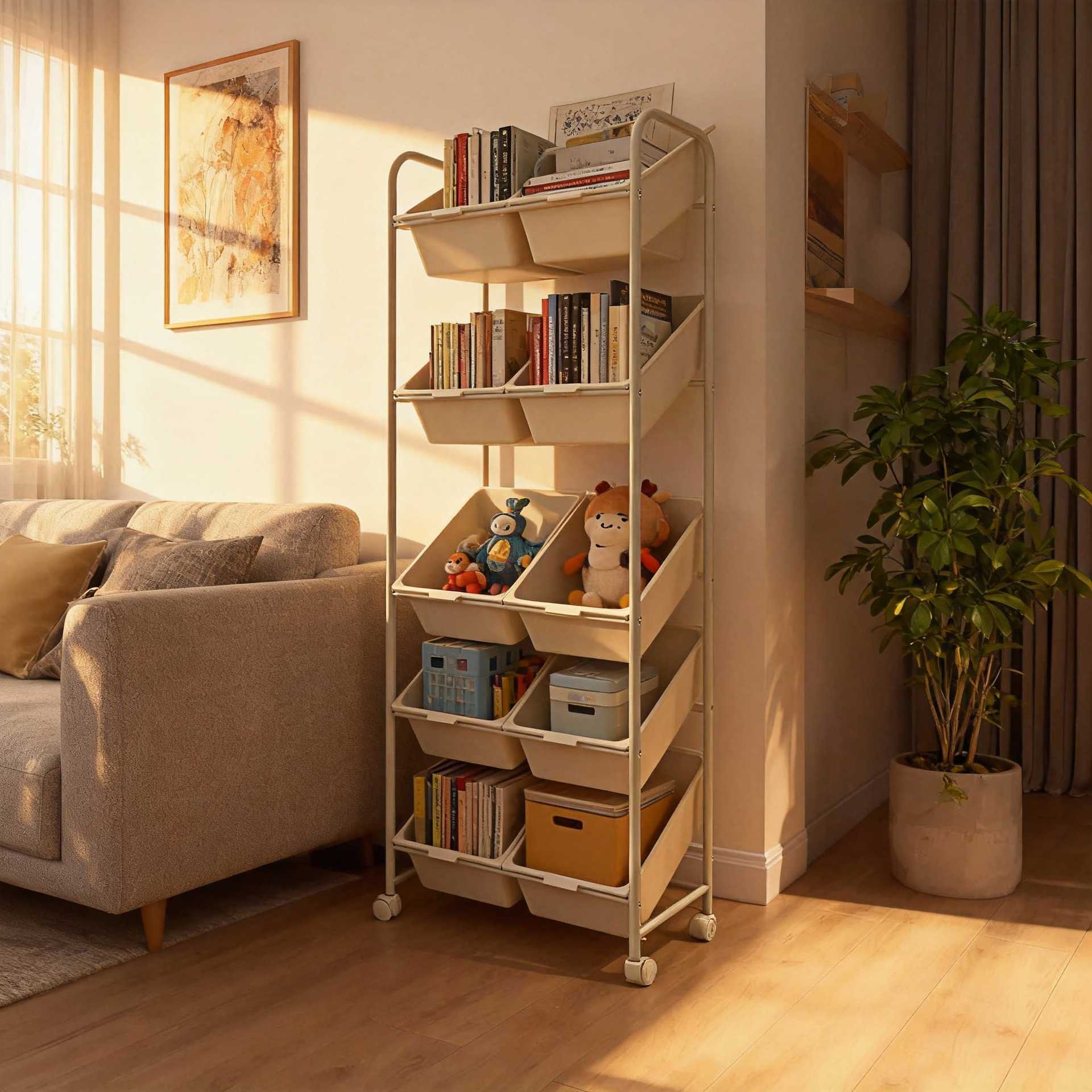 Стойка для хранения игрушек, органайзер, настенная наклонная полка с ящиками, односторонняя полка большого объема для детской комнаты