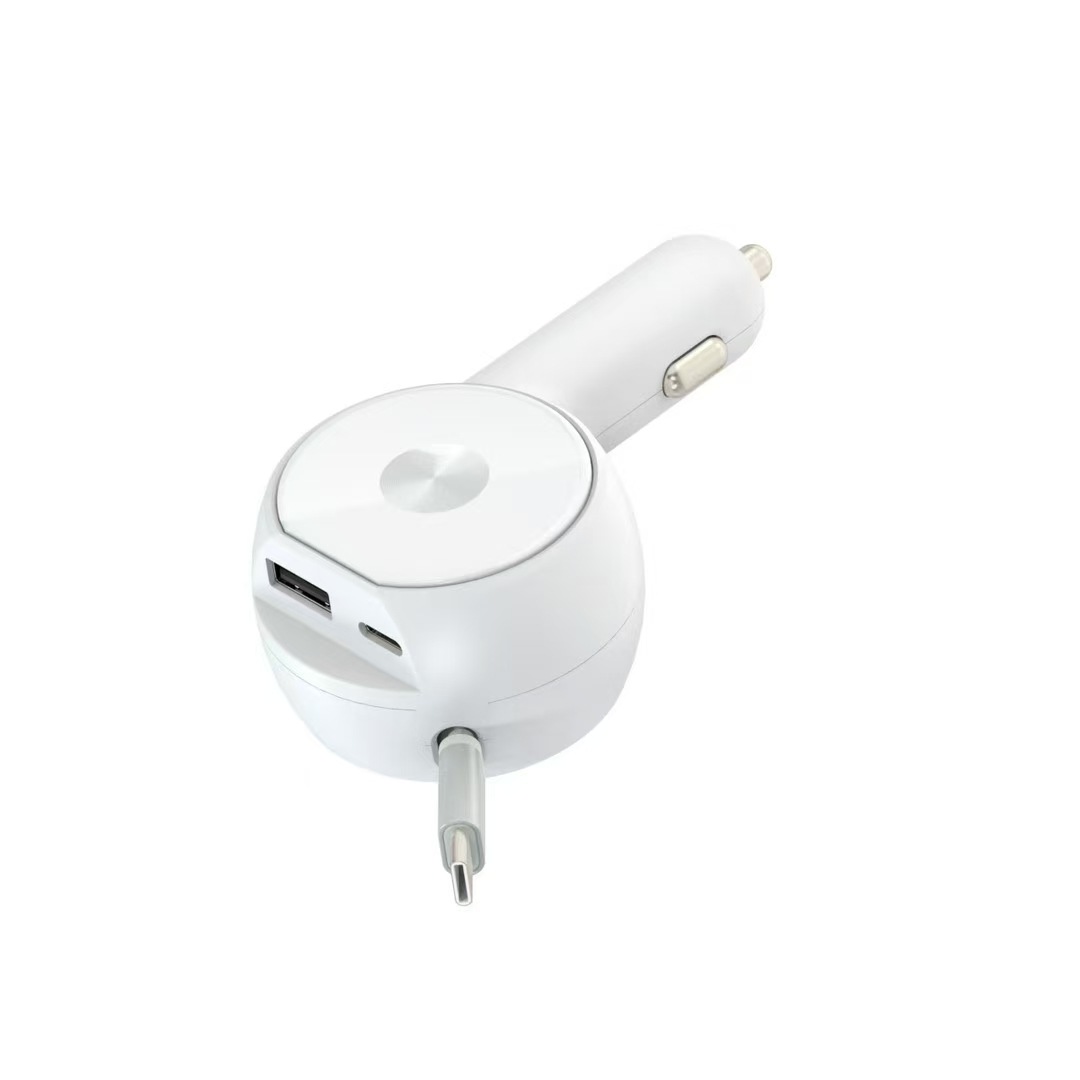 Suitable for Retractable Cable Car Charger, Super Fast Charging 90W Smart Dual Cigarette Lighter Car Charger, Gift High-Power
