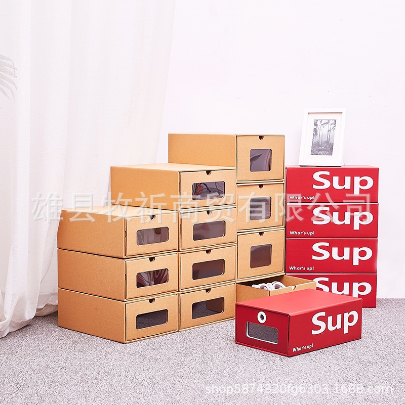 Оптовая коробка для обуви с ящиком для хранения Van из кожи коровы для кроссовок мужских и женских обуви