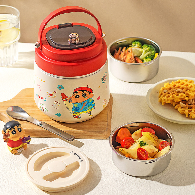 [Современная домохозяйка и Крейон Шин-Чан] 304 из нержавеющей стали изолированный ланч-бокс, ведро для офисных работников, изолированное ведро, чаша для тушения