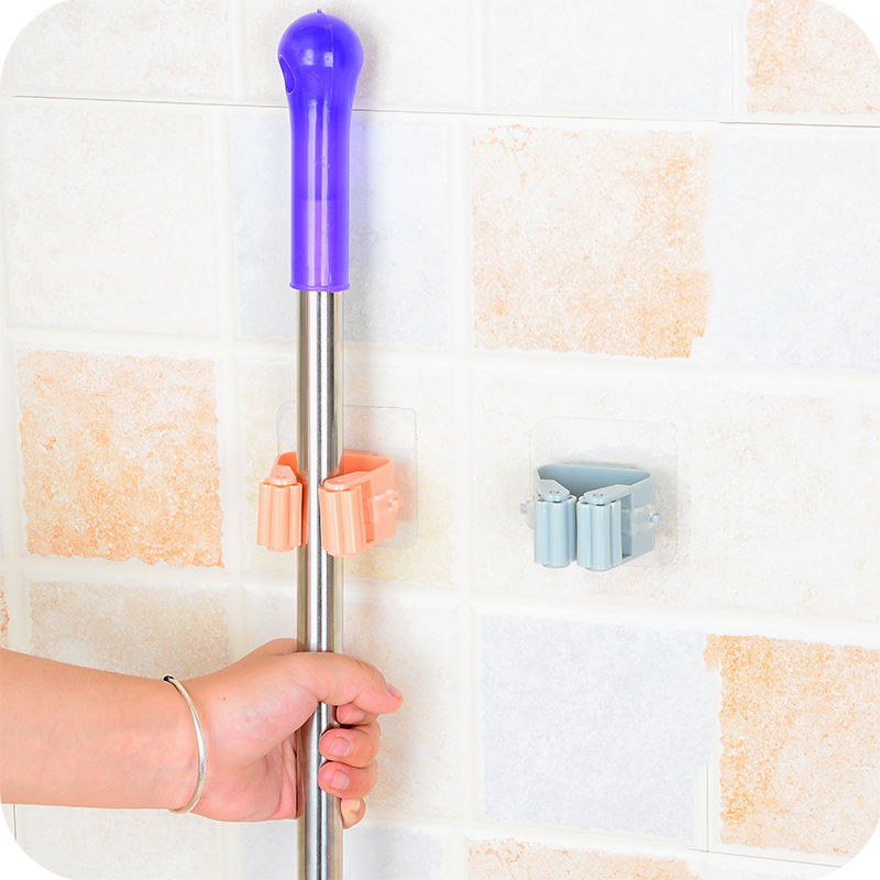 Strong seamless mop clip punch-free bathroom multi-function suction cup wall hanging buckle broom hook hanging rack wholesale
