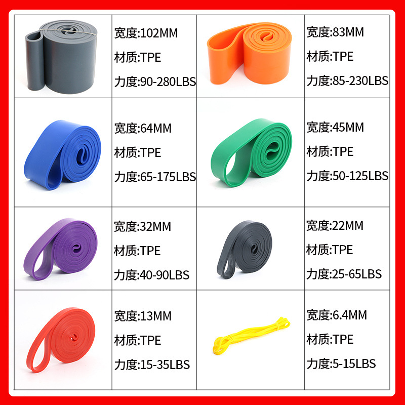 2080TPE resistance band elastic band yoga training set tension rope latex fitness thick ring tension guide