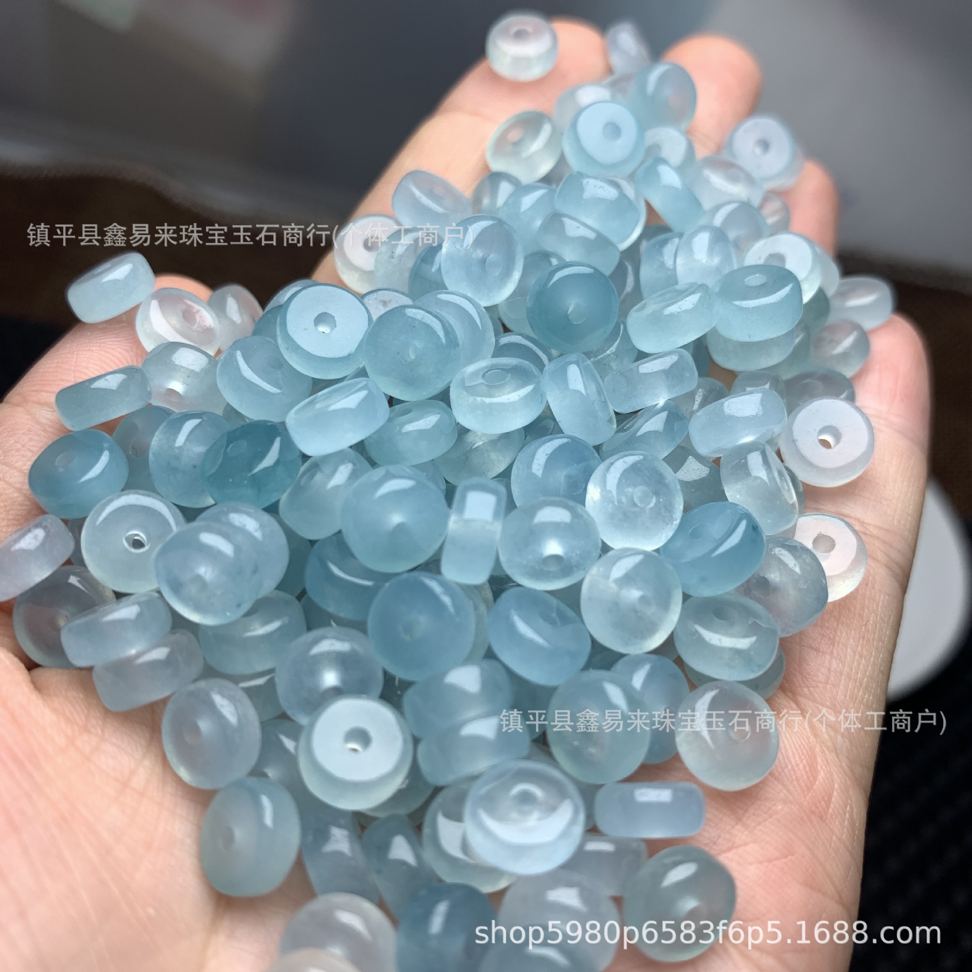 Sea Blue high ice 8mm abacus beads loose beads wholesale diy bracelet Jade Jewelry necklace spacer Accessories Wholesale