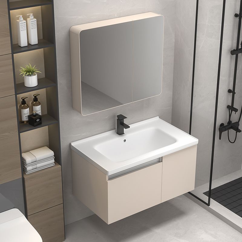 Thickened Honeycomb Space Bathroom Cabinet Combination with Integrated Ceramic Washbasin, 40cm Wide Washbasin with Free Shipping