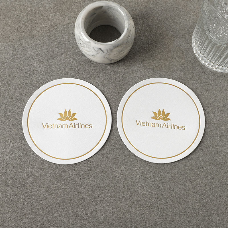 Bar Ktv Hotel Hotel Cafe Paper Coaster Wholesale Paper Disposable Absorbent Paper Coaster with Logo