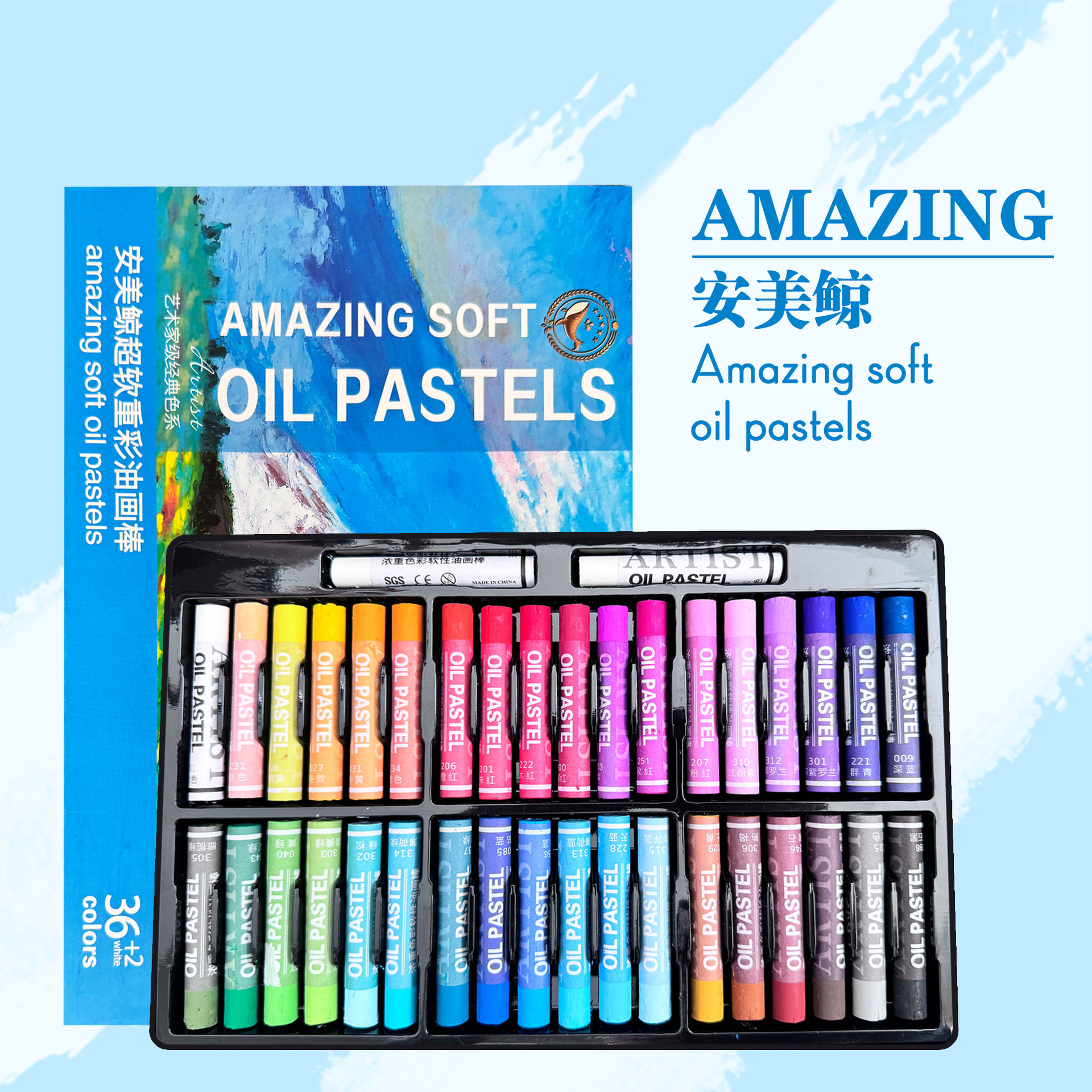 Anmei Whale Heavy Color Oil Pastels Soft Heavy Color Oil Pastels Studio Painting Artist Macaron Children's Oil Pastels