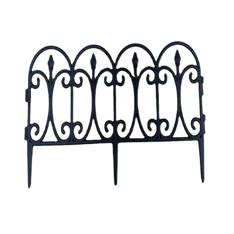 Factory plastic fence imitation stone garden fence insert black fancy fence garden decoration garden plastic fence insert