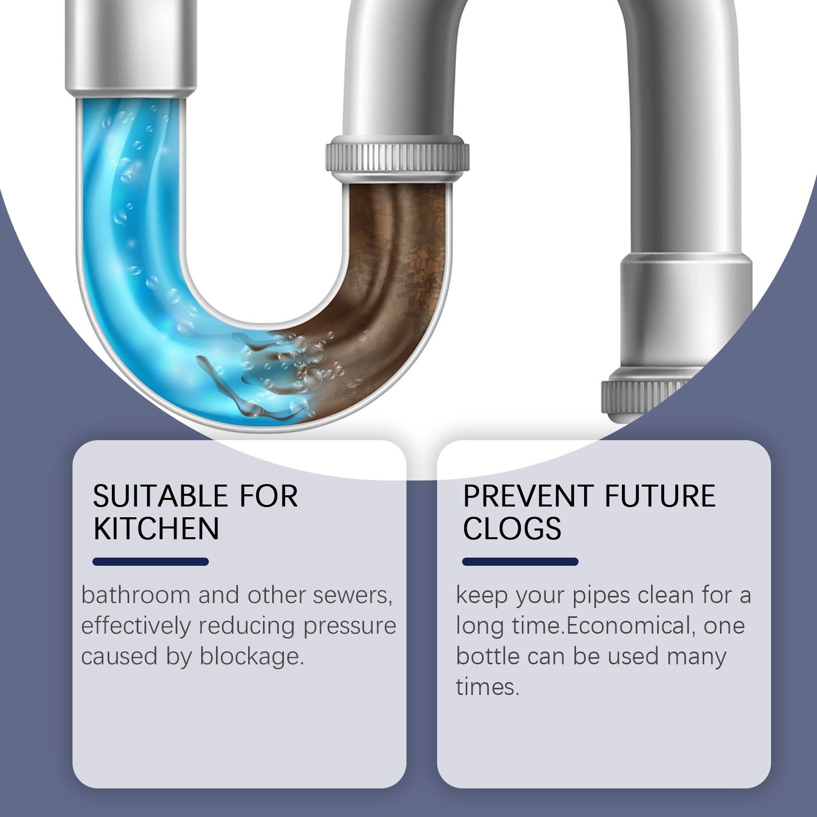 Jakehoe Pipe Unblocking Powder Bathroom Kitchen Pipe Blockage Unblocking Dissolving Cleaning Deodorizing Cleaner