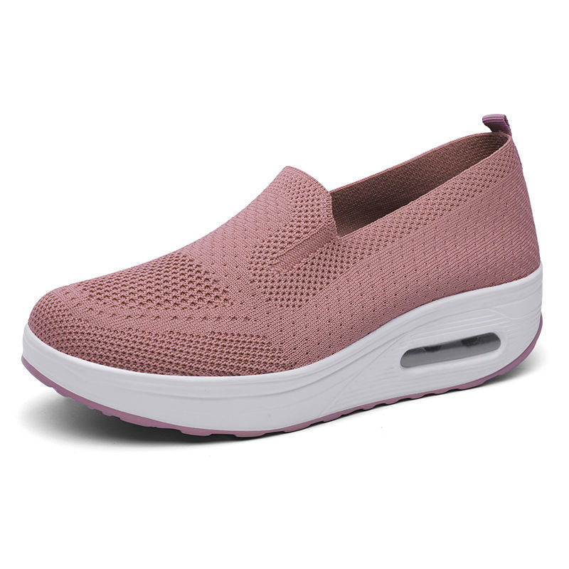 sneaker Women's Cross-border Foreign Trade 2025 New Thick-soled Air Cushion Casual Shoes Mesh Slip-on Heightened Walking Shoes for Women