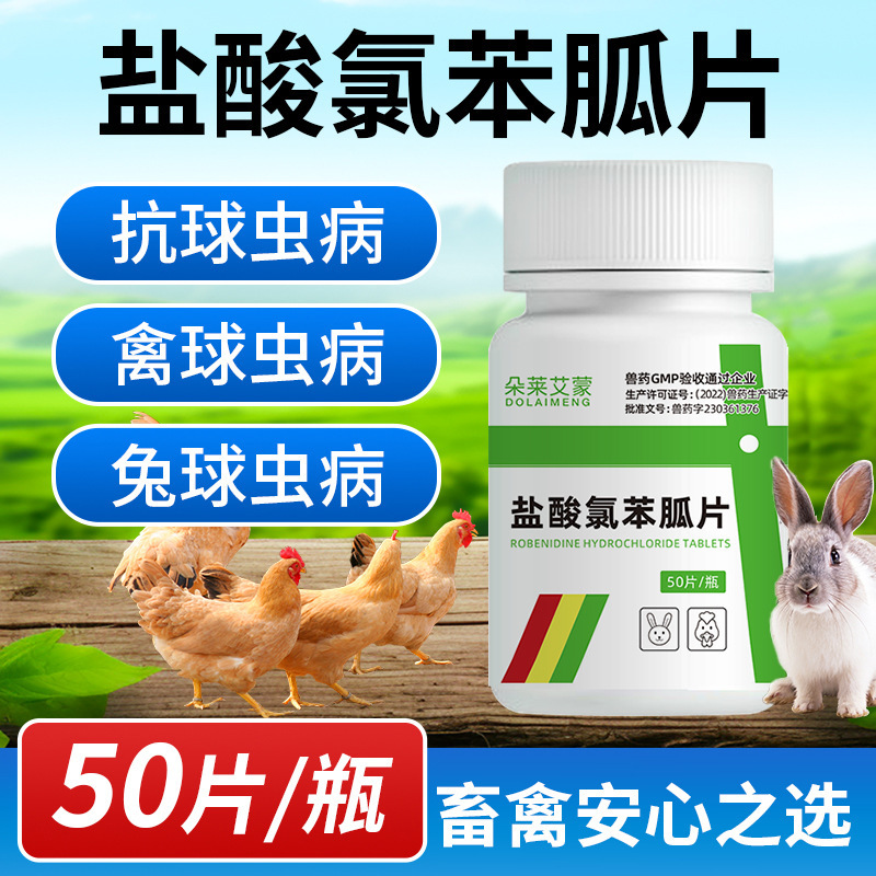 Rabbit-Specific Coccidiosis Deworming Medicine, Veterinary Chlorpheniramine Hydrochloride Tablets, Chicken and Young Rabbit Coccidiosis Prevention Medicine