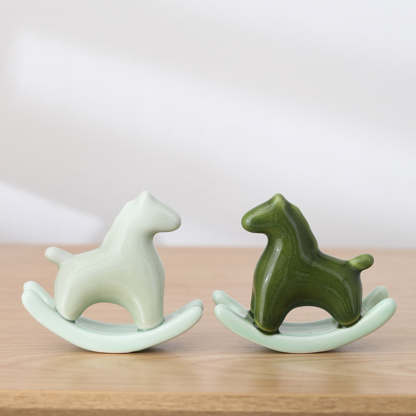Ceramic Rocking Horse Ornaments, Creative High-Looking Desktop Entrance Decorations, Cute Home Crafts for Friends