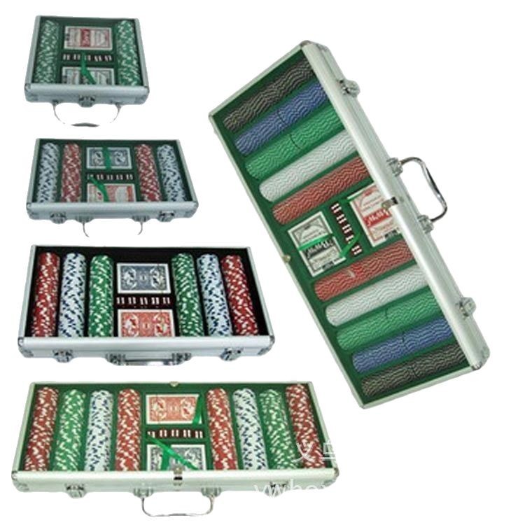 Manufacturer in Stock Wholesale Silver 500 Yards Aluminum Alloy Entertainment Chip Box Chip Set Box Playing Card Box